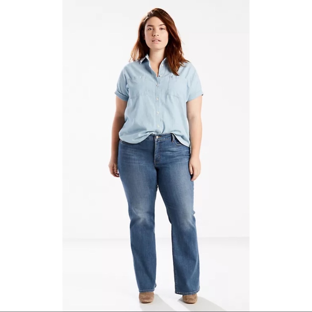 Levi’s 415 Plus Size Classic Bootcut Sunday Blue Women’s Denim Jeans 20W